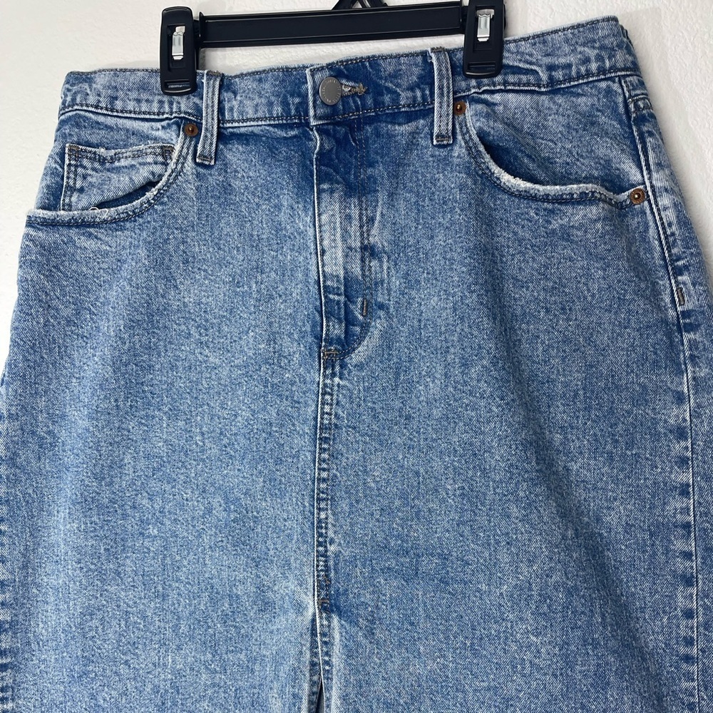 Universal Thread High Rise Denim Maxi Skirt Medium Wash Slit Western Size 14 - Picture 8 of 14